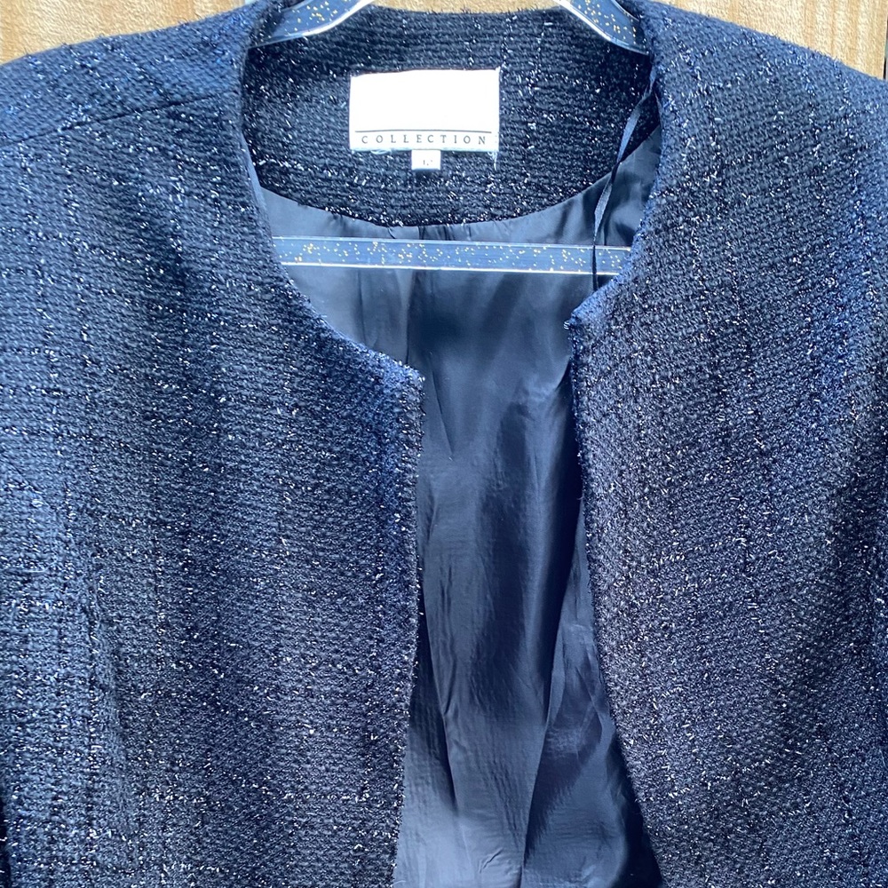 Black Mia Knit Slightly Cropped Jacket Sz 12